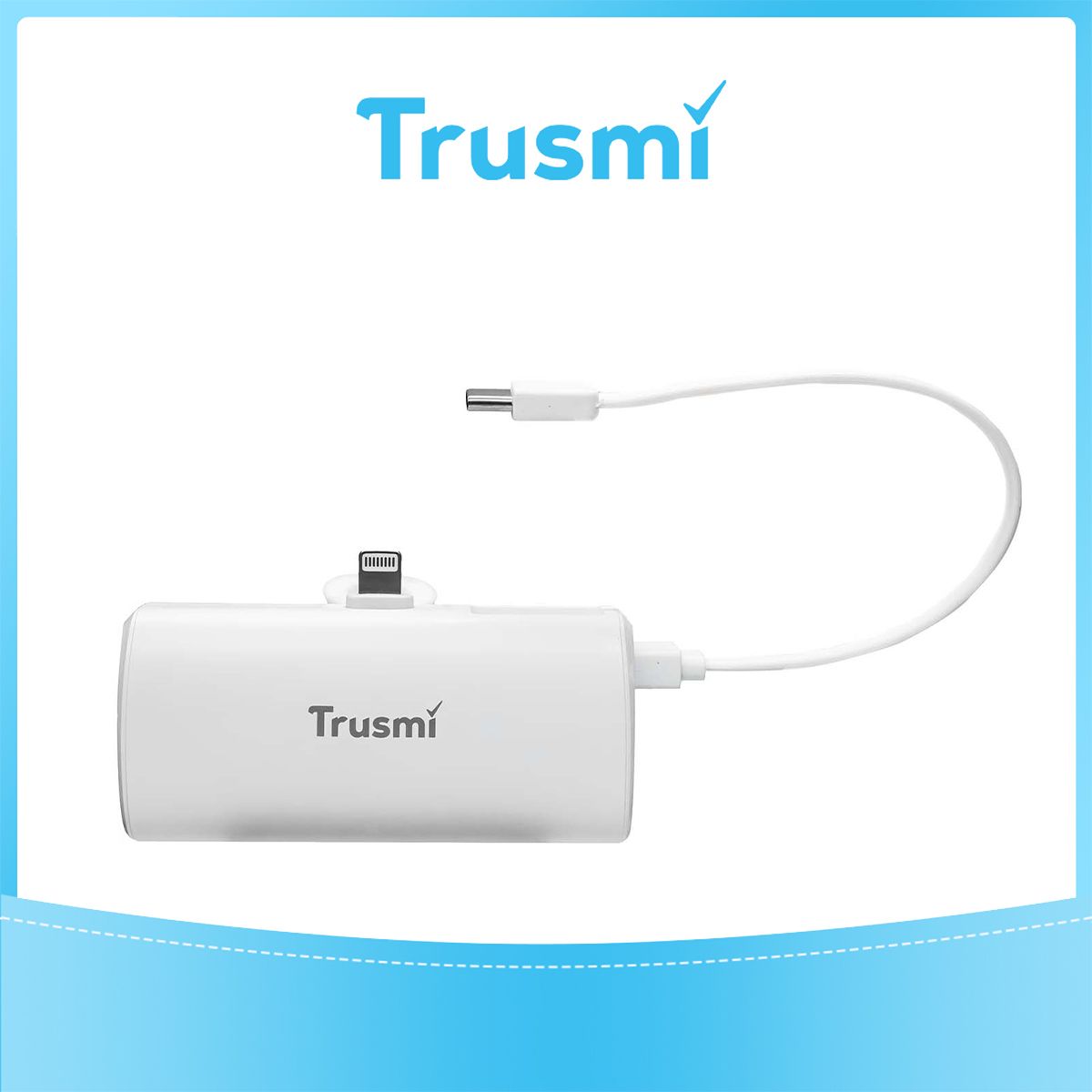 TRUSMI Pocket Base with Built-In Cable Power Bank White PB16-02 5V 2.1A (5000mAh)