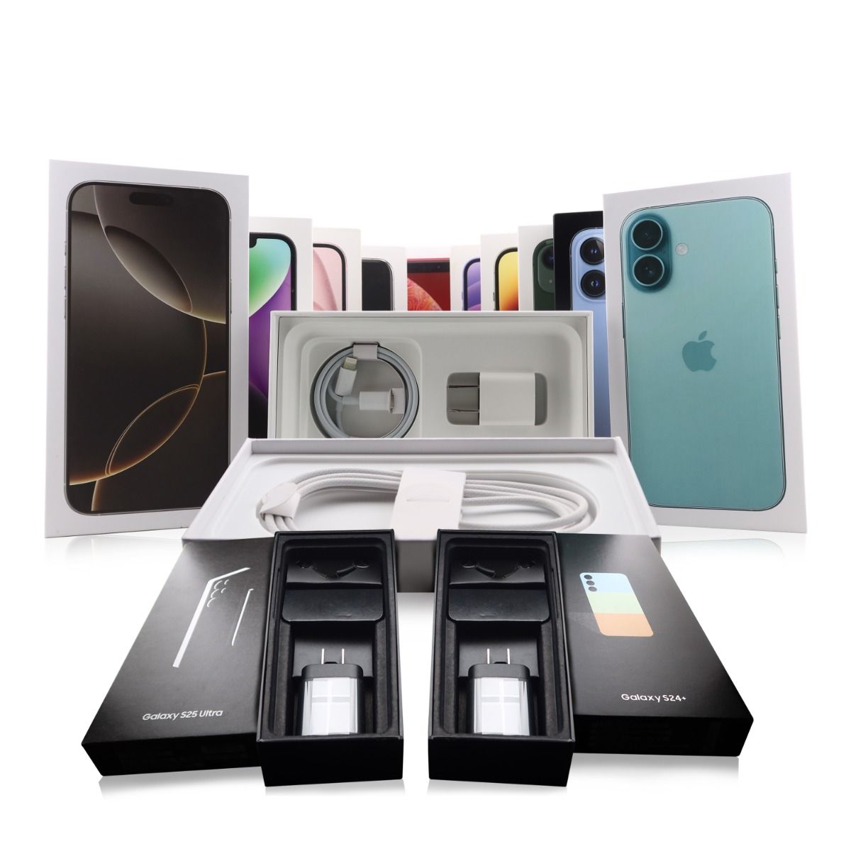 IPHONE 15 SERIES / SAMSUNG S24 SERIES & UP KITTING - ACCESSORIES IN THE BOX