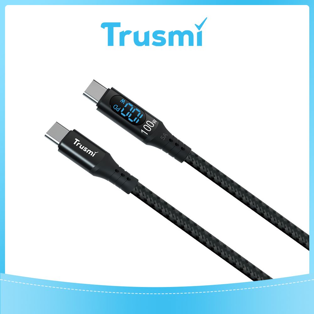 TRUSMI 100W Type C to Type C Digital Fast Charging Braided Cable (1M)
