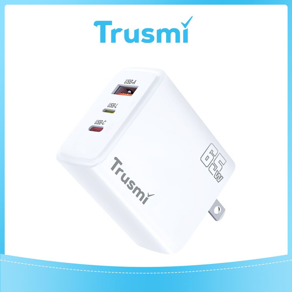 TRUSMI 65W USB & USB-L & Type-C White Fast Charger