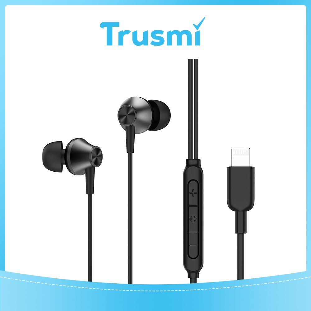 TRUSMI Wired Earphone For iPhone Black