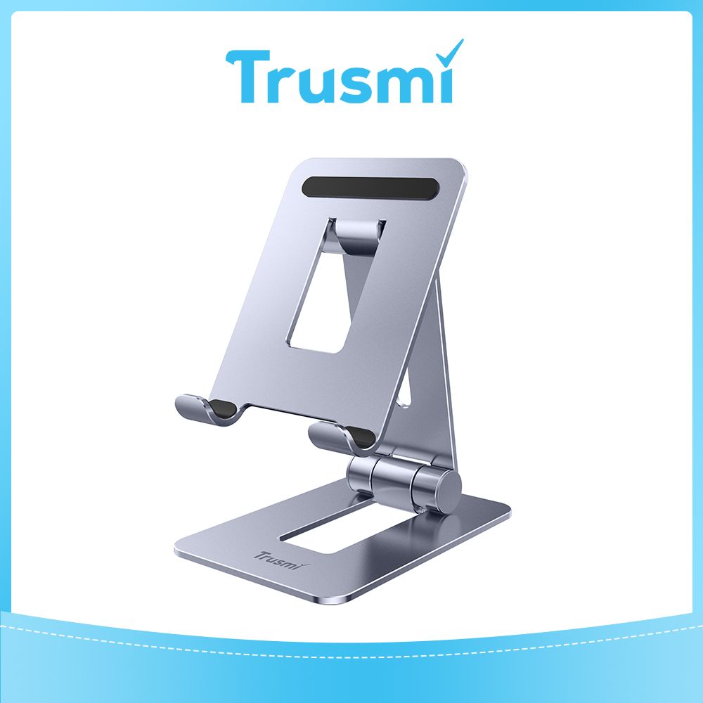 TRUSMI Metal Adjustable Desktop Phone/Tablet Stand Grey