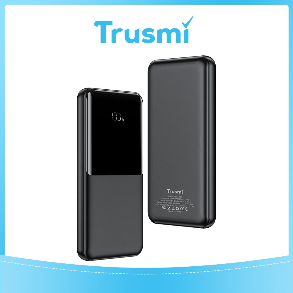 TRUSMI Power Bank Black with Digital Display PB03-011 (22.5W) (10000mAh)