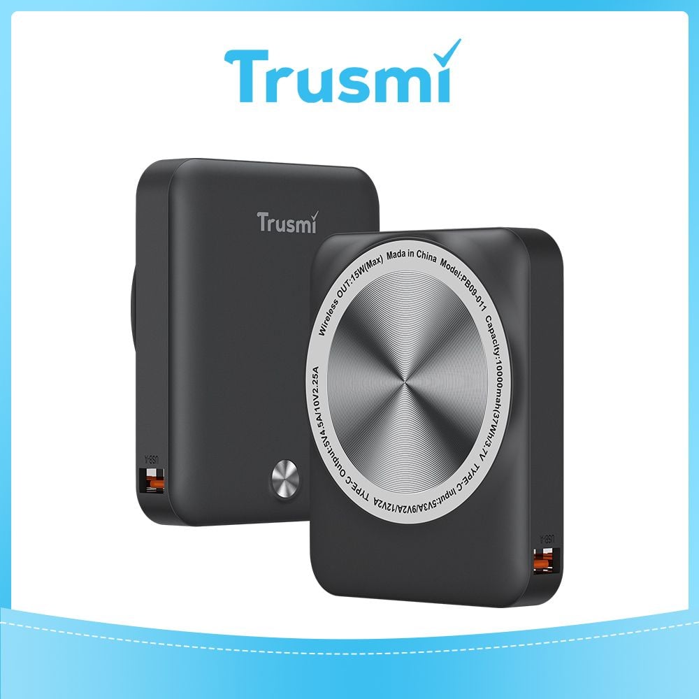 TRUSMI Wireless Ultra-Mini Power Bank Black PB09-011 (22.5W) (10000mAh)
