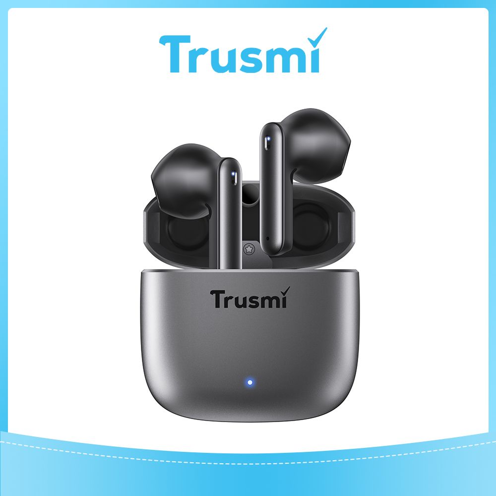 TRUSMI ENC Zinc Alloy Metal Semi-in-Ear Wireless Headphones Gray