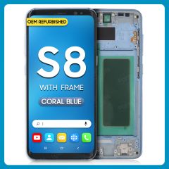 Samsung S8 LCD With Touch + Frame Coral Blue (Refurbished)