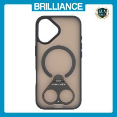 Brilliance LUX Samsung S25 Anti-shock Magnetic Matte Clear TPU + Acrylic Kickstand Phone Case Black