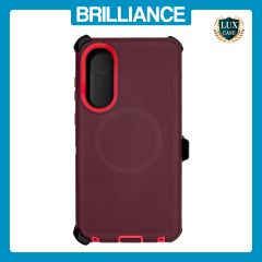 Brilliance HEAVY DUTY Samsung S25 Edge (Pro Series) + Magnetic Case Dark Red