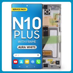 Samsung Note 10 Plus LCD With Touch + Frame Aura White Service Pack