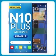 Samsung Note 10 Plus LCD with Touch + Frame Aura Blue Service Pack
