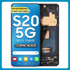 Samsung S20 5G LCD with Touch + Frame Cosmic Black (US SPEC NON VERIZON) (Refurbished)