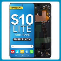 Samsung S10 Lite LCD with Touch + Frame Prism Black SERVICE PACK