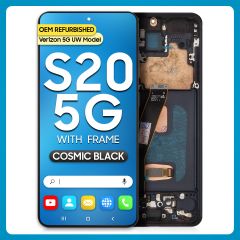 Samsung S20 5G LCD with Touch + Frame Cosmic Black  (Compatible w/ Verizon 5G UW Model) (Refurbished)