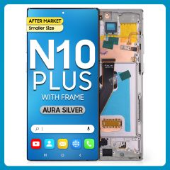 Samsung Note 10 Plus LCD With Touch + Frame After Market Aura Silver (Smaller Size)