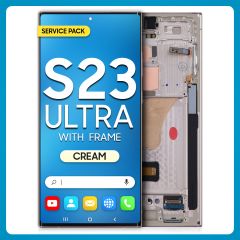 Samsung S23 Ultra 5G LCD with Touch + Frame Cream SERVICE PACK