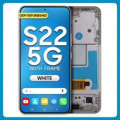 Samsung S22 5G LCD with Touch + Frame White (Refurbished)