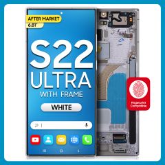 Samsung S22 Ultra 5G LCD with Touch + Frame After Market Phantom White  (BIG SIZE ) 6.81'