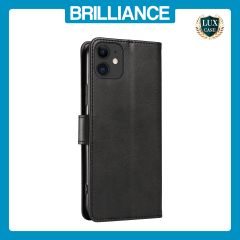 Brilliance LUX iPhone 11 Book Flip Soft PU Leather Wallet with Card Pockets Case Black