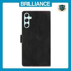 Brilliance LUX Samsung A25 5G Flip Premium PU Leather Wallet Business Style with Card Pockets Case Black