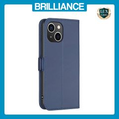 Brilliance LUX iPhone 11 Flip Book PU Leather Wallet  Holder & Stand with Card Pockets Case Blue