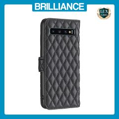 Brilliance LUX Samsung A03S/A02S Flip Book PU real Leather Wallet Holder & Kickstand with Card Pockets Case Black