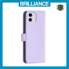 Brilliance LUX iPhone 11 Flip Book PU Genuine Leather Detachable Strong Magnetic Wallet with Card Pockets Case lavender