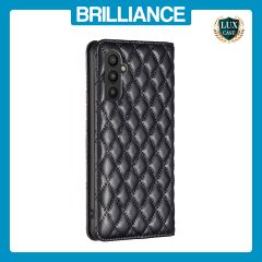 Brilliance LUX Samsung A25 5G Flip PU Leather Holder Slots Magnetic Wallet with Card Pockets Case Black