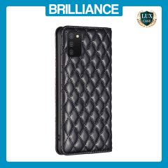 Brilliance LUX Samsung A03S/A02S Flip PU Leather Holder Slots Magnetic Wallet with Card Pockets Case Black