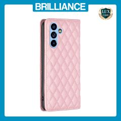 Brilliance LUX Samsung A54 5G Flip PU Leather Holder Slots Magnetic Wallet with Card Pockets Case Pink