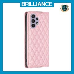 Brilliance LUX Samsung A32 5G Flip PU Leather Holder Slots Magnetic Wallet with Card Pockets Case Pink