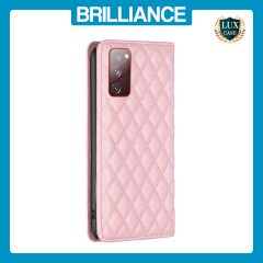 Brilliance LUX Samsung S20 FE/S20 LITE Flip PU Leather Holder Slots Magnetic Wallet with Card Pockets Case Pink