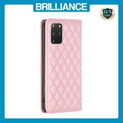 Brilliance LUX Samsung S20 Plus Flip PU Leather Holder Slots Magnetic Wallet with Card Pockets Case Pink