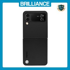 Brilliance LUX Samsung Flip3 PC Carbon Fiber Leather with folding Case Black