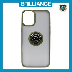 Brilliance LUX iPhone 16 Hybrid Shell Anti-shock Ring Kickstand TPU Matte Case Green