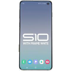 Samsung S10 LCD with Touch + Frame Prism White C Grade (OEM PULL)