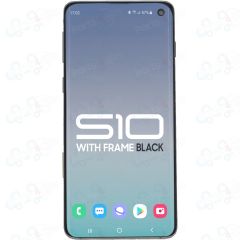 Samsung S10 LCD with Touch + Frame Black SERVICE PACK