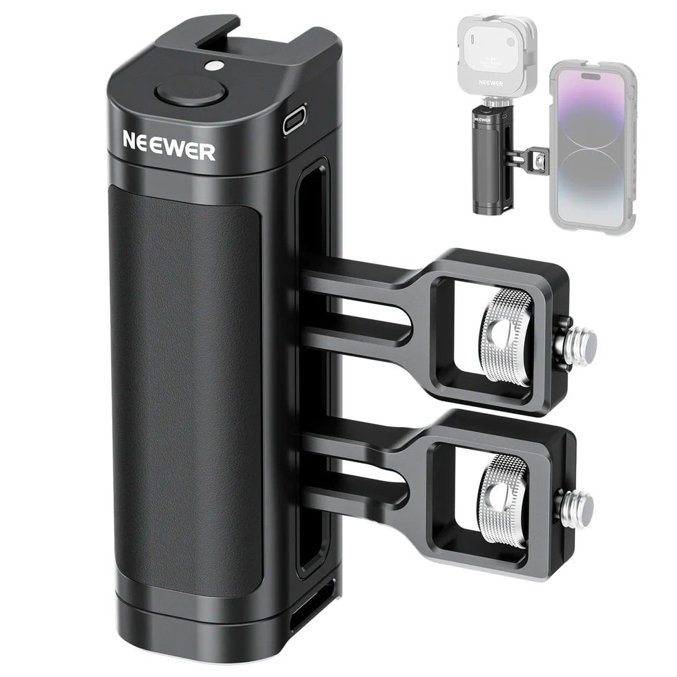 NEEWER Side Handle Grip with Wireless Remote Control for Phone Cage