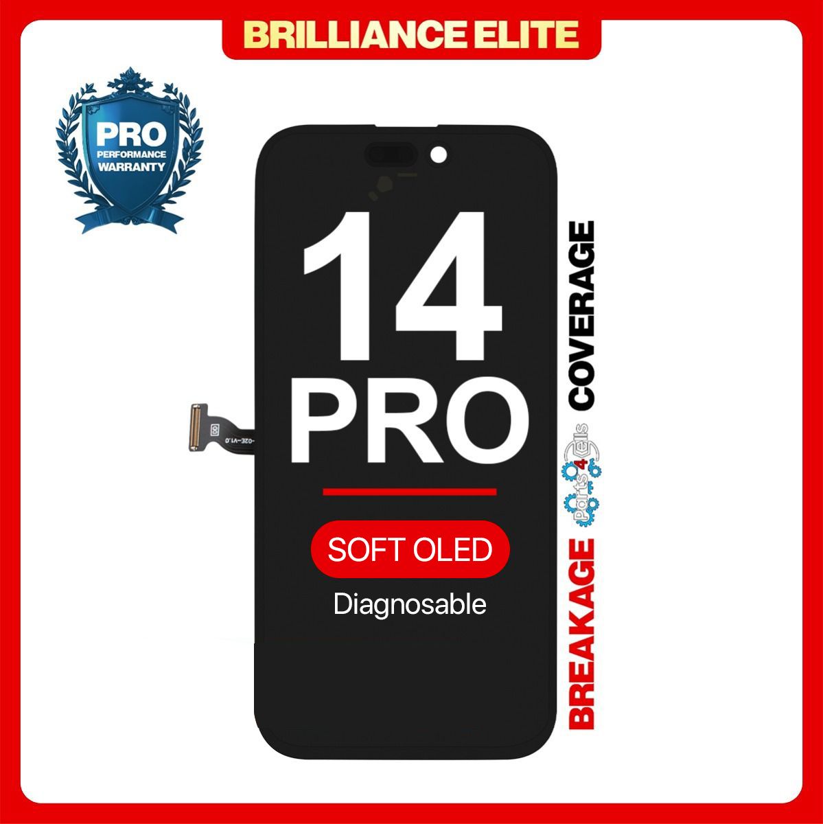Brilliance Elite iPhone 14 Pro Diagnosable LCD With Touch Black Soft OLED
